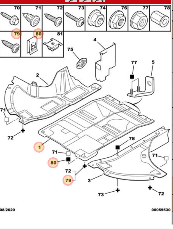 Citroen Relay Undertray and Fixings Genuine Citroen Parts
