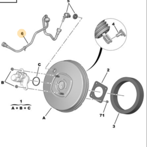 Citroen Berlingo Vacuum pipe from vacuum pump to servo 