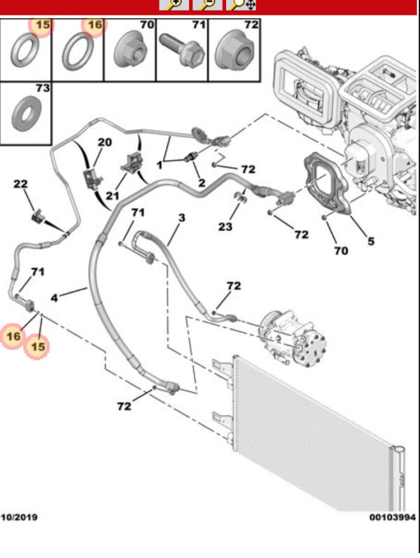 Citroen Relay  2006-2022 large Aircon Pipe O-ring 