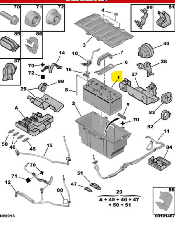 Citroen Relay 2006 2022 stop start Battery Genuine Citroen Parts