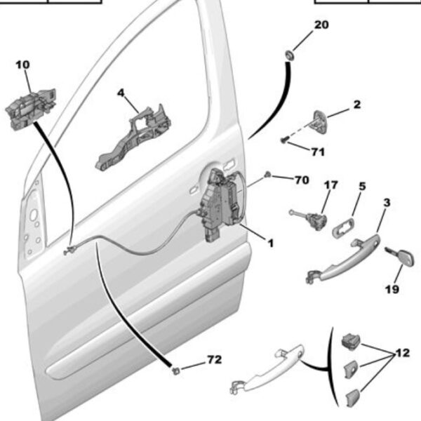 Citroen Dispatch Door Handle Cap kit Genuine Citroen Parts