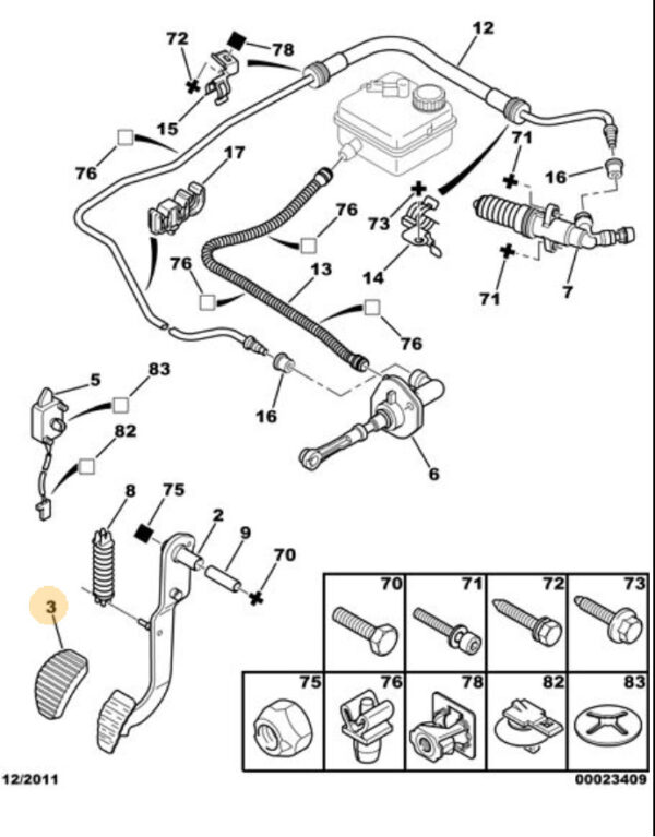 Citroen Xsara Picasso Clutch Pedal Rubber Genuine Citroen Parts
