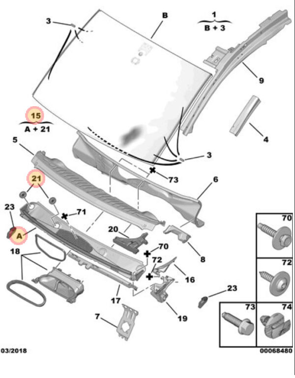 Citroen Berlingo 2018-2022 Front Cowl Intake