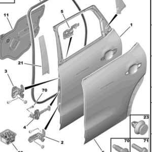 Citroen C3 Air Cross 2017-2022 Left Hand Rear Door 