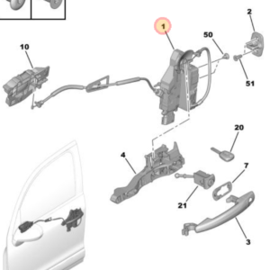 Citroen C3 Picasso left Hand Front Door Lock Mechanism 