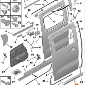 Citroen Dispatch Left Hand Sliding Door Molding With Clips 