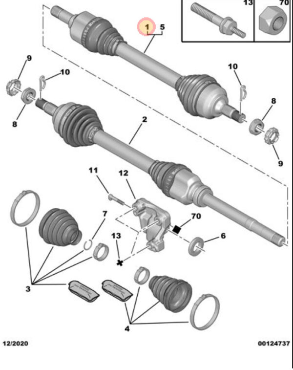 Citroen Ds3 Left Hand Side Drive Shaft