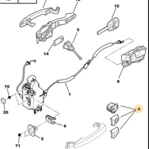 Citroen C4 2010-2017 Door Handle End Cap Kit (UNPAINTED)