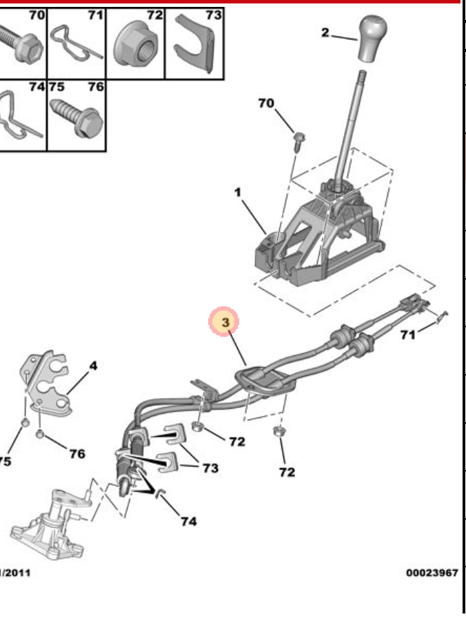 Citroen C1 20122014 Gear Selector Cables Citroen Parts