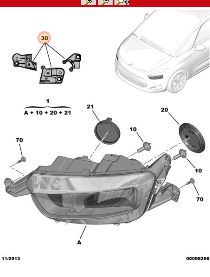 Citroen C4 Left Hand Headlamp Lug Repair Kit Citroen Parts