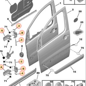 Citroen Dispatch 2008-2011 R/H Lower Door Hinge