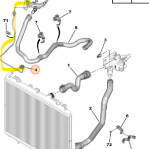Citroen C4 Cactus 2014-2018  Cooling Hose Header Tank to Radiator 