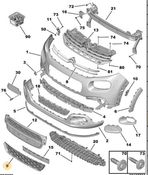 Citroen C3 2015-2022 Grill Citroen Parts