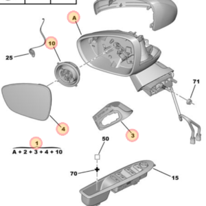 Citroen C4 Right Hand Mirror 