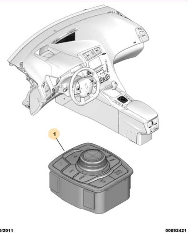 Citroen DS5 Navigation Aid Control 