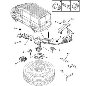Citroen Relay 2006-2022 Spare Wheel Mounting Tightening Screw