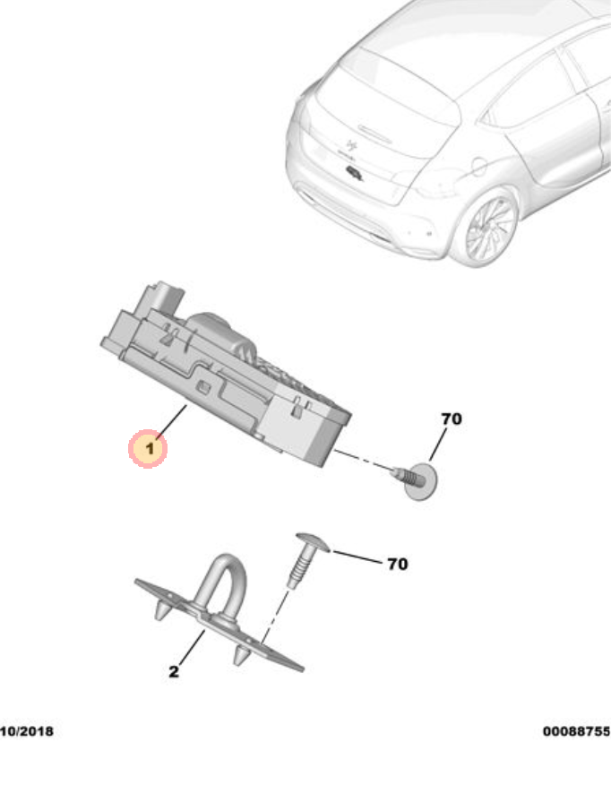 Citroen DS4 Tail Gate Catch With Switch Genuine Citroen Parts