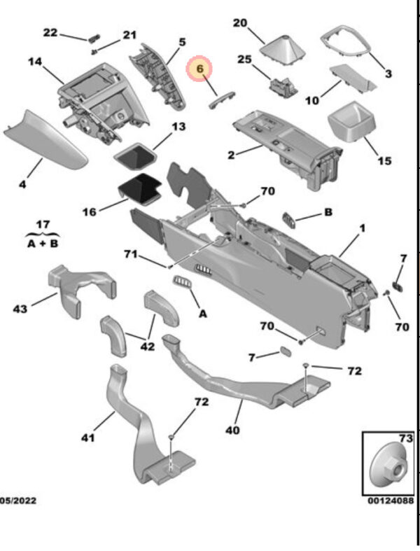 Citroen C4 Centre Console End Trim | Genuine Citroen Parts