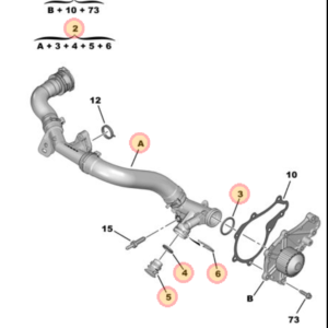Citroen C4 Water Intake pipe From Water pump 