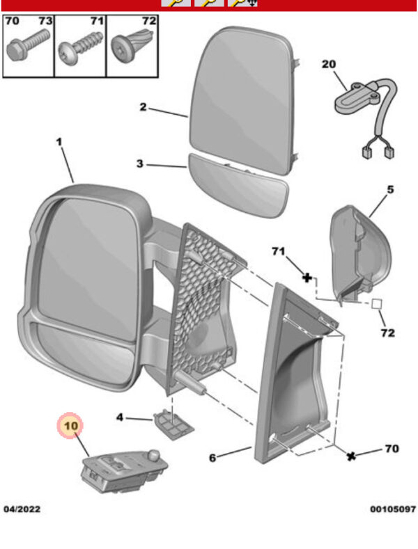Citroen Relay Right Hand Side Window and Mirror Switch pack 