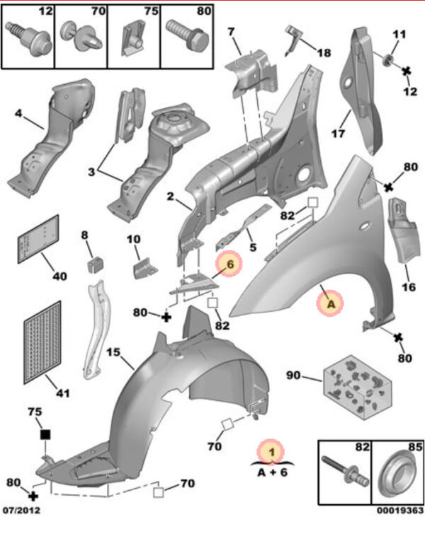 Citroen C2 2007-2009 Left Hand Front Wing 