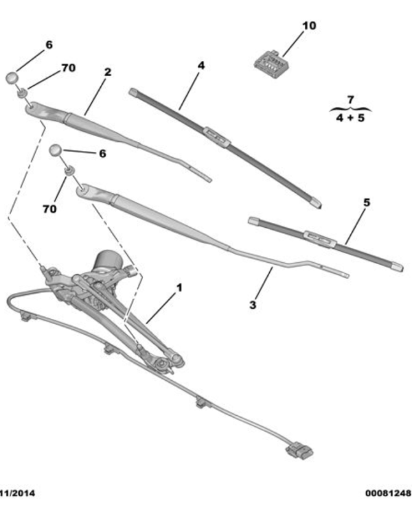Citroen C3 2014 Left Hand Front Wiper Blade