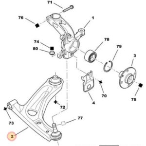 Citroen C1 2012-2014 Left Front Control Arm